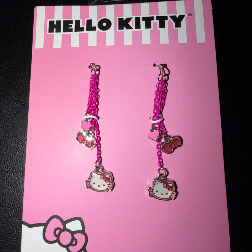 Hello Kitty Fuchsia Charm Earrings